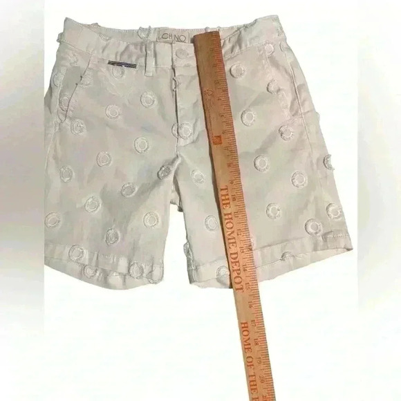 Chino by Anthropologie White Mid Thigh Mid Rise Circle Polka Dot Shorts - Picture 4 of 5